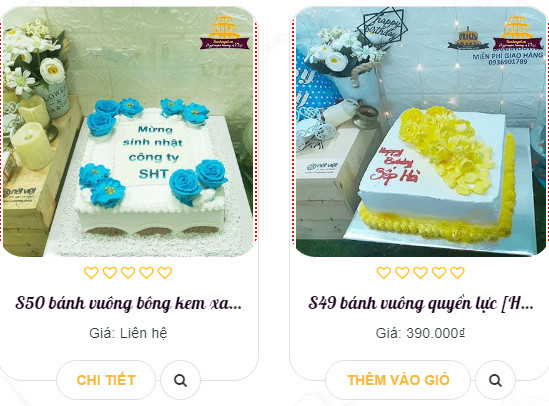 Bánh kem vuông tặng công ty doanh nghiệp khách hàng, tặng sếp