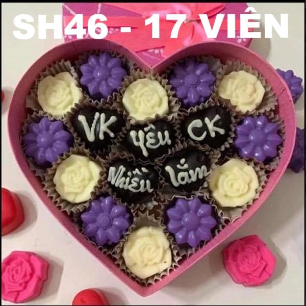[SH0146] Hộp socola valentine trắng đen tím độc đáo 17v (có thể đổi chữ)