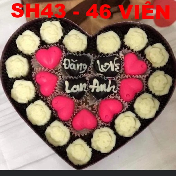 [SH0143] Hộp socola valentine trắng hồng vợ yêu 26v (có thể đổi chữ)