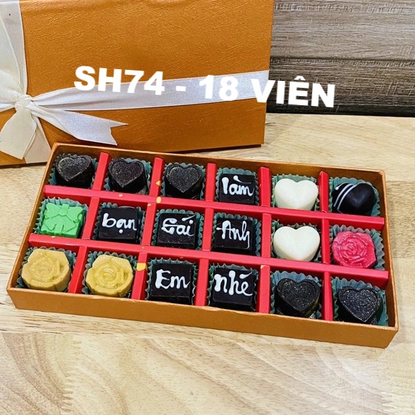 [SH0174] Hộp socola chữ nhật 18 viên tỏ tình valentine (có thể đổi chữ)