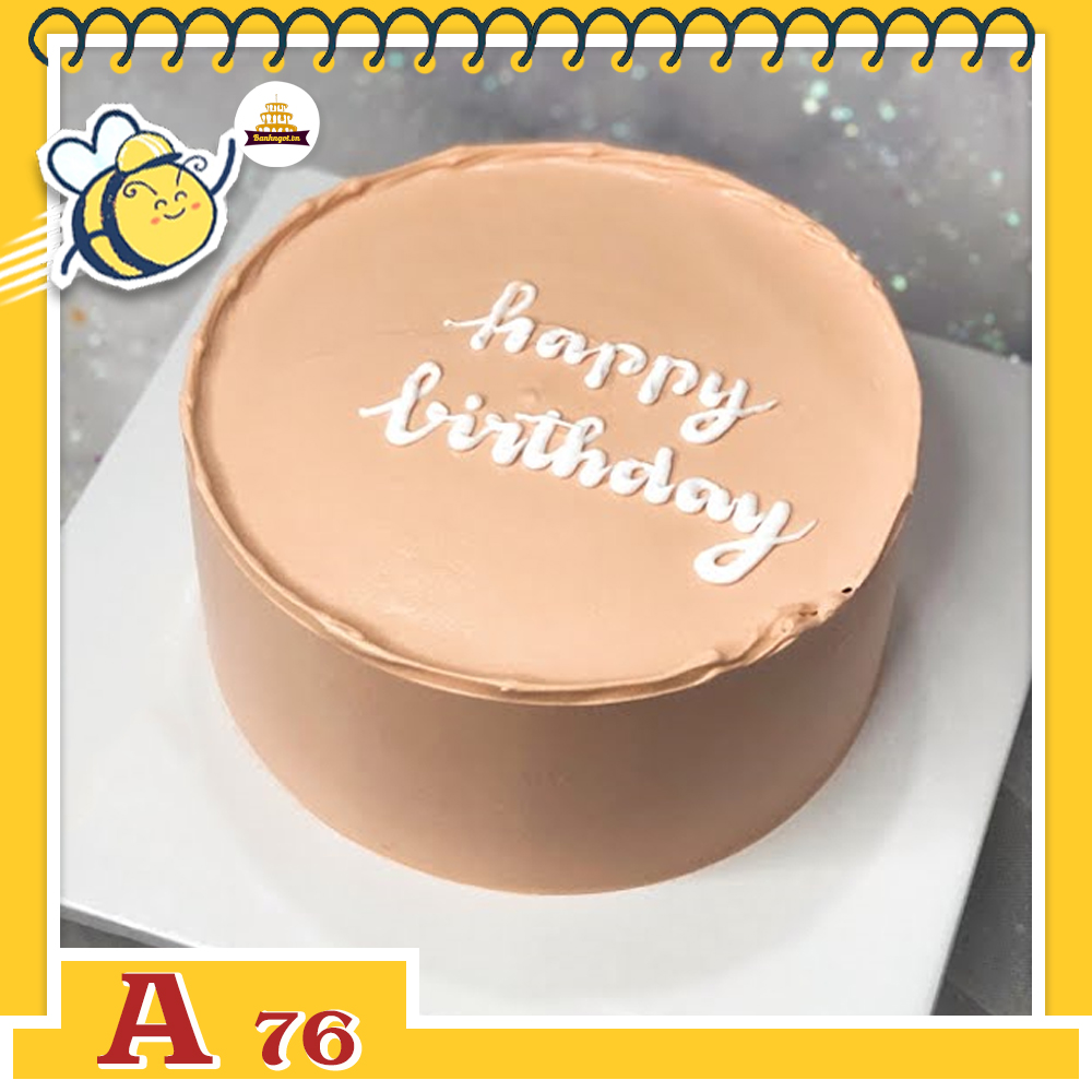 Bánh kem sinh nhật đơn giản A76 nền nâu đất trầm tính không gây sự chú ý