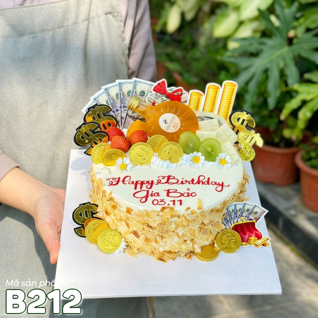 Bánh kem bắp B212 phong cách tài lộc vinh hoa phú quý