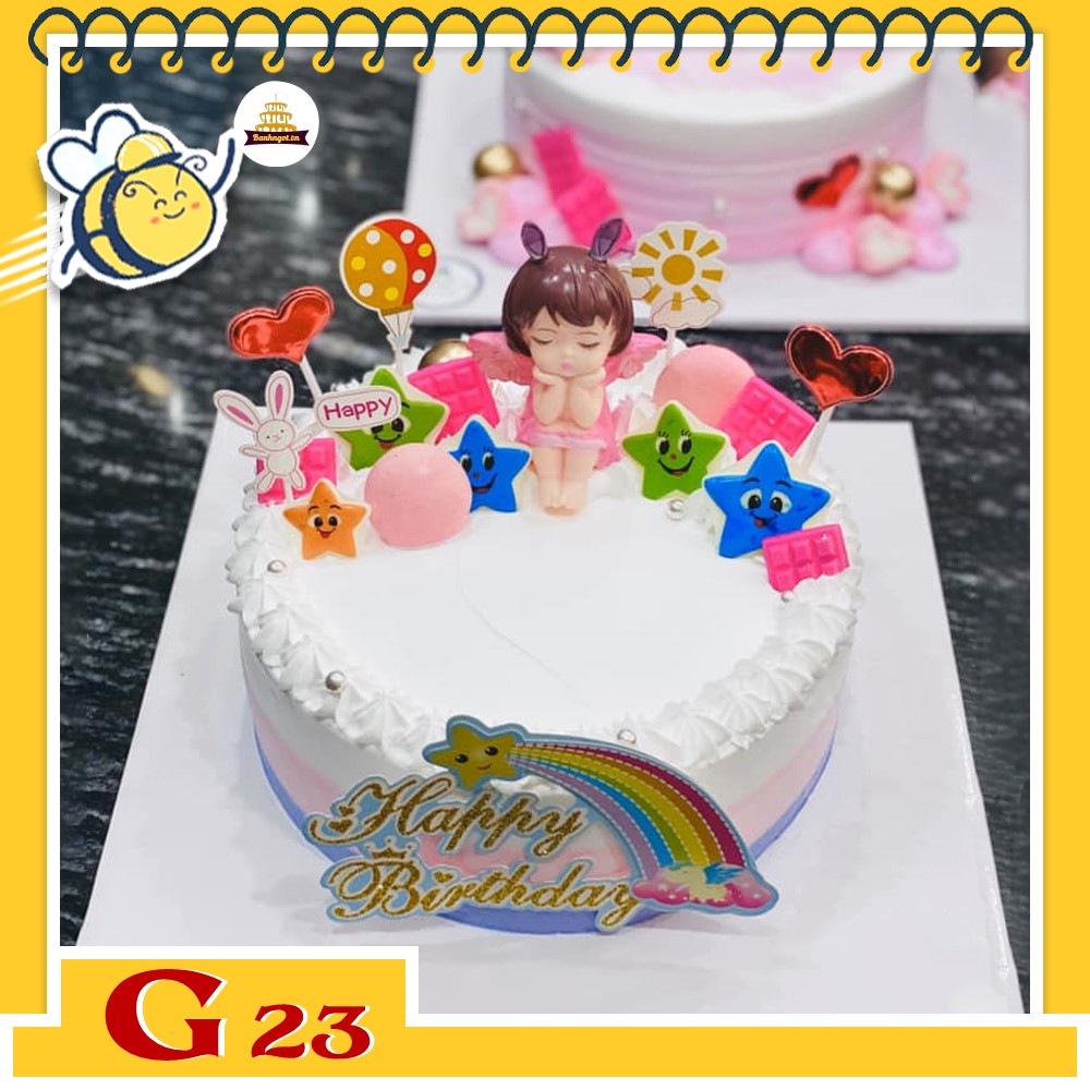 Bánh kem bé gái G23 phụ kiện bé yêu