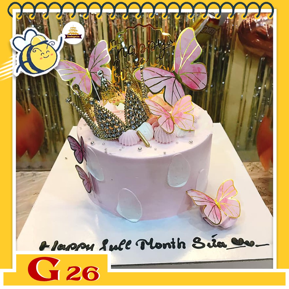 Bánh kem bé gái G26 sạng trọng hồng tinh tế