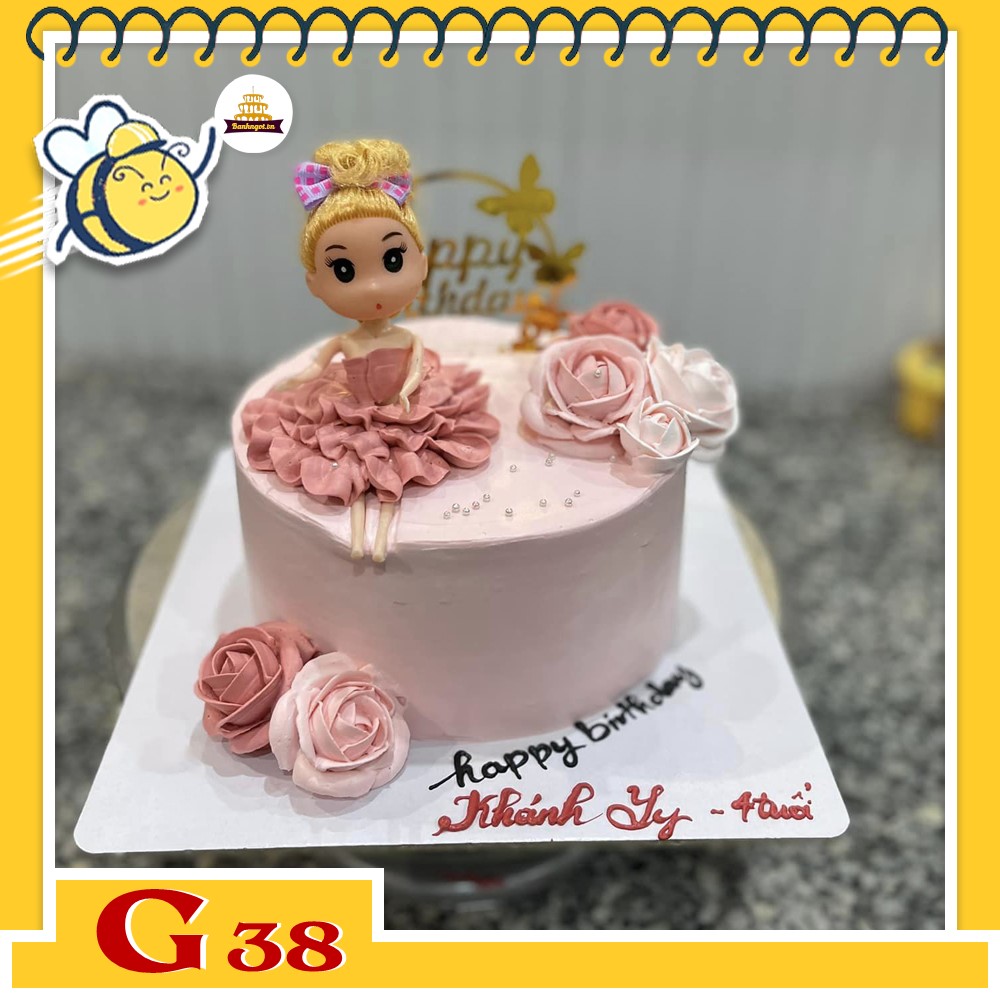 Bánh kem bé gái G38 búp bê dịu dàng nàng thơ
