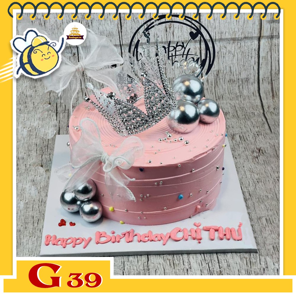 Bánh kem bé gái G39 vương miện của công chúa