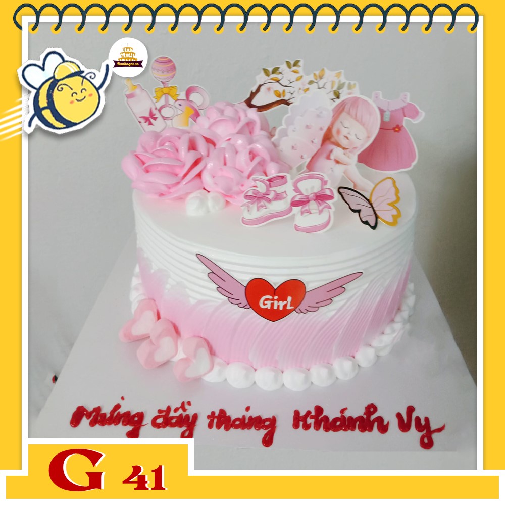 Bánh kem bé gái G41 hồng pinky ngọt ngào