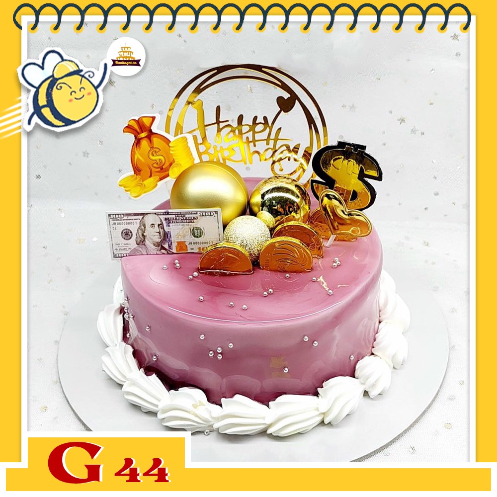 Bánh kem bé gái G44 giàu sang tiền bạc đầy túi