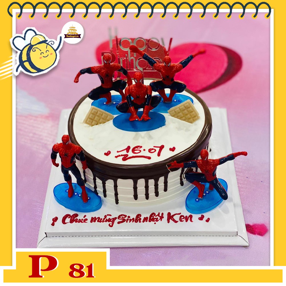 Bánh kem bé trai P81 biệt đội người nhện mạnh mẽ
