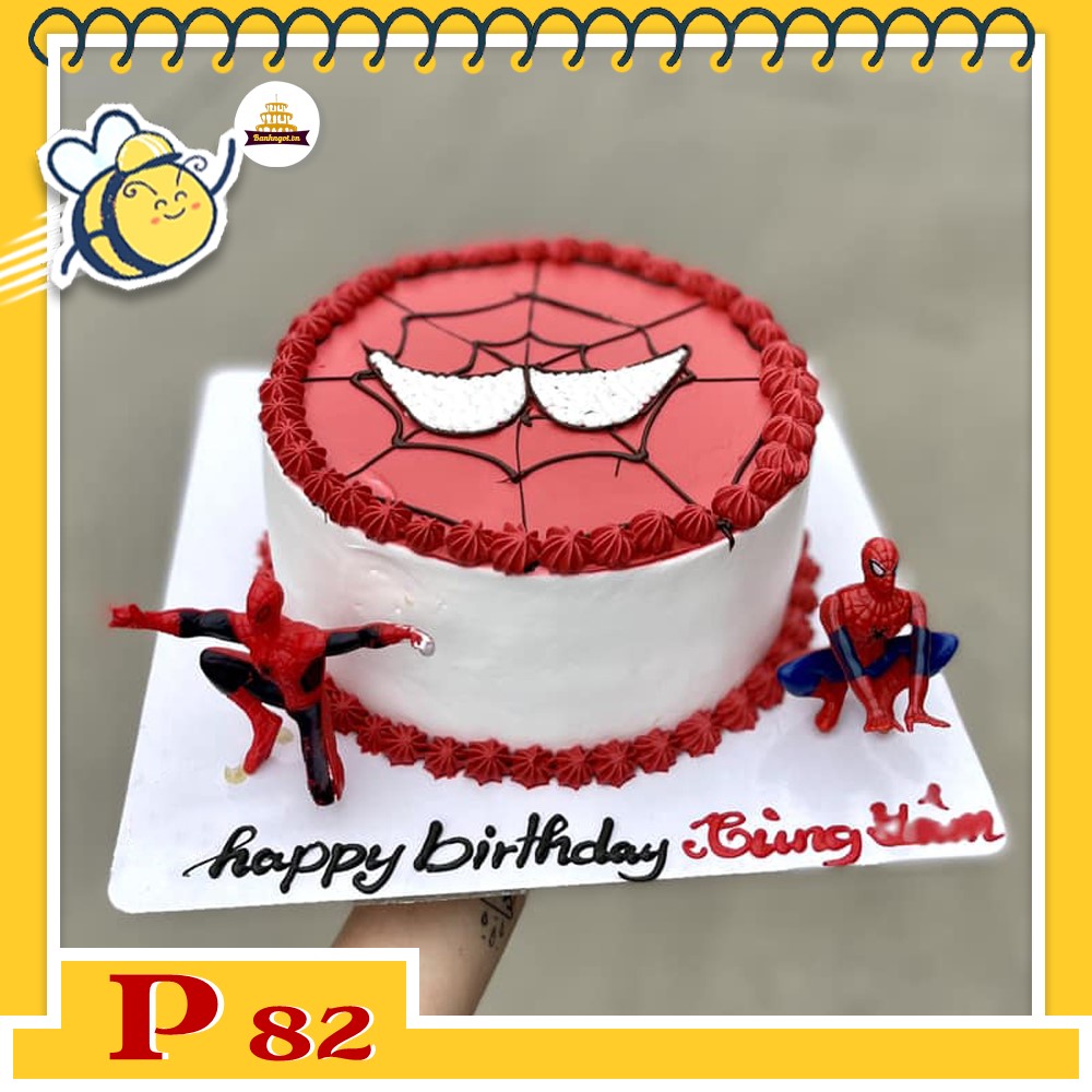 Bánh kem bé trai P82 đôi mắt người nhện siêu ngầu