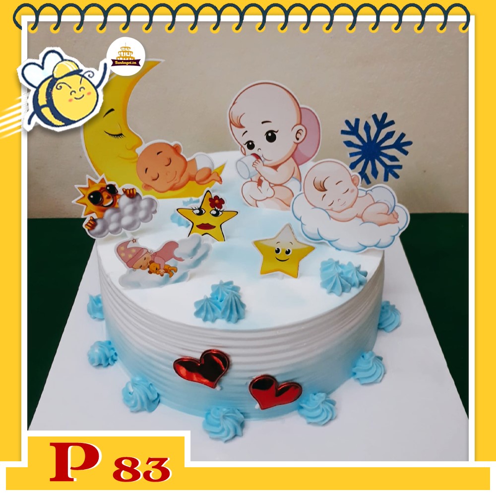 Bánh kem bé trai P83 phụ kiện bé yêu trẻ thơ dễ thương