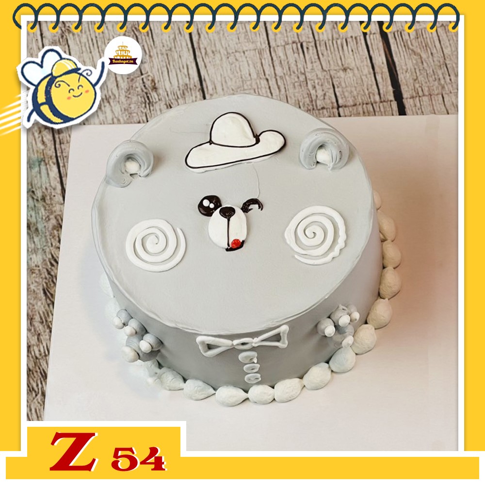 Bánh kem vẽ hình dễ thương Z54 con gấu 3