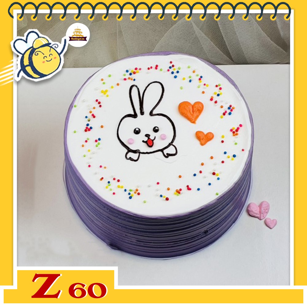 Bánh kem vẽ hình dễ thương Z60 con thỏ đáng iu
