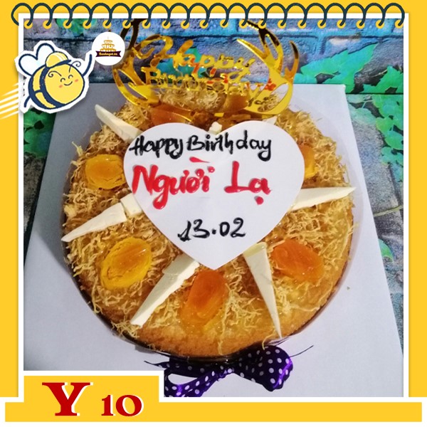 Bánh bông lan trứng muối sinh nhật Y10 kiểu đơn giản đẹp nhưng vẫn bao ngon