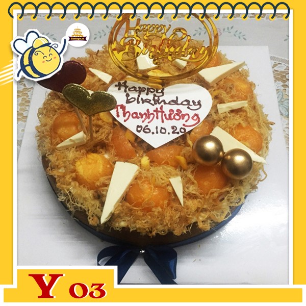 Bánh bông lan trứng muối sinh nhật Y03 ngon ơi là ngon trang trí đẹp