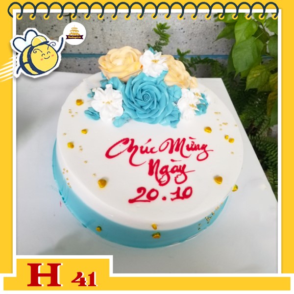 Bánh kem phụ nữ 20/10 H41 bắt hoa nhiều màu không quá rực rỡ mà sang trọng tinh tế