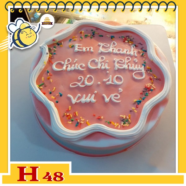 Bánh kem phụ nữ 20/10 H48 phong cách dễ thương Hàn Quốc ngọt ngào