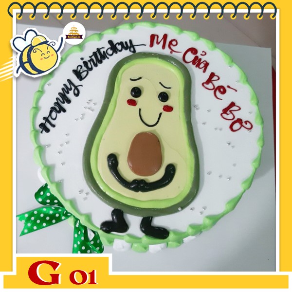 Bánh kem bé gái G01 quả bơ hình người nền trắng viền xanh bơ thắt nơ xanh | Bánh kem hương vị Việt - Banhngot.vn Bánh Kem Bé Gái G01 Quả Bơ Hình Người Nền Trắng Viền Xanh Bơ Thắt Nơ Xanh | Bánh Kem Hương Vị Việt - Banhngot.Vn
