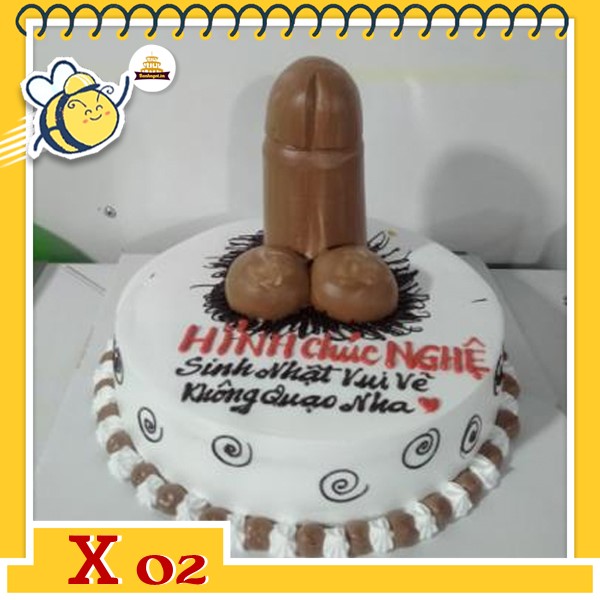 Bánh kem bựa hài hước 18+ X02 hình dương vật