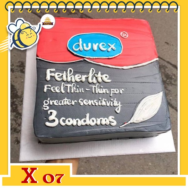 Bánh kem bựa hài hước 18+ X07 tạo hình hộp ba con sói đỉnh của chóp