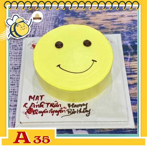 Bánh kem sinh nhật đơn giản A35 tạo hình mặt cười quá trời gợi đòn bánh hot trend