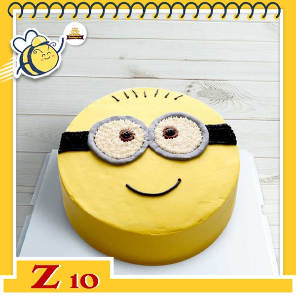 Bánh kem mặt cười Z10 minion vui vẻ màu vàng 2 mắt kính đang cười