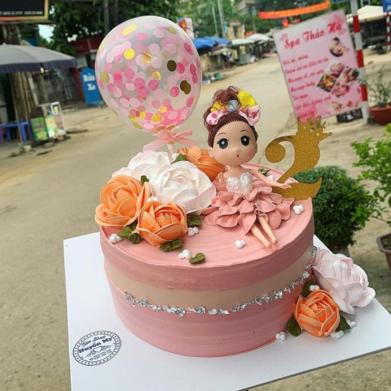 BB03 - Bánh kem công chúa bong bóng