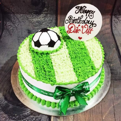 [BAK2560] Bóng đá & Sân cỏ - bánh sinh nhật bé trai