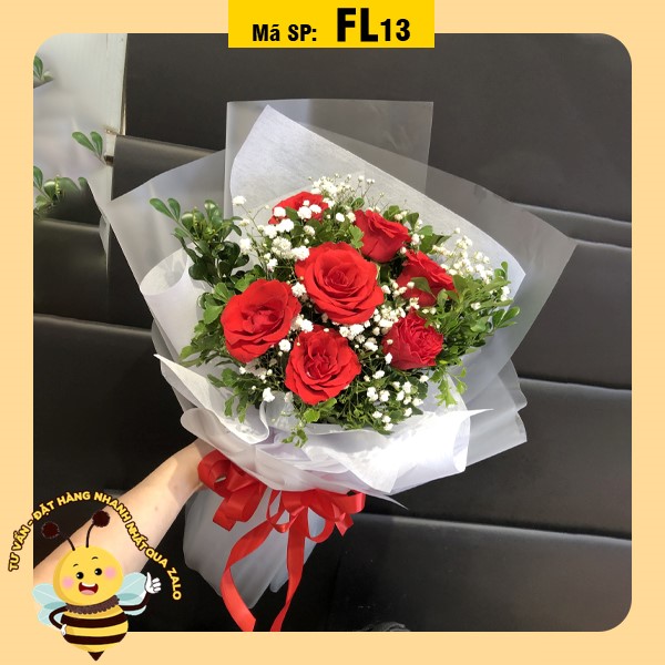 Bó hoa tươi FL13 hoa hồng đỏ xinh