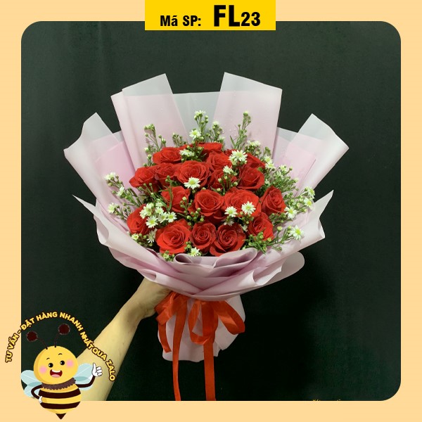 Bó hoa tươi FL23 hồng màu đỏ