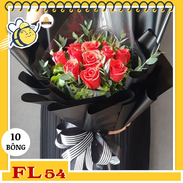 Bó hoa tươi FL54 10 bông hồng đỏ ý nghĩa cho bạn gái