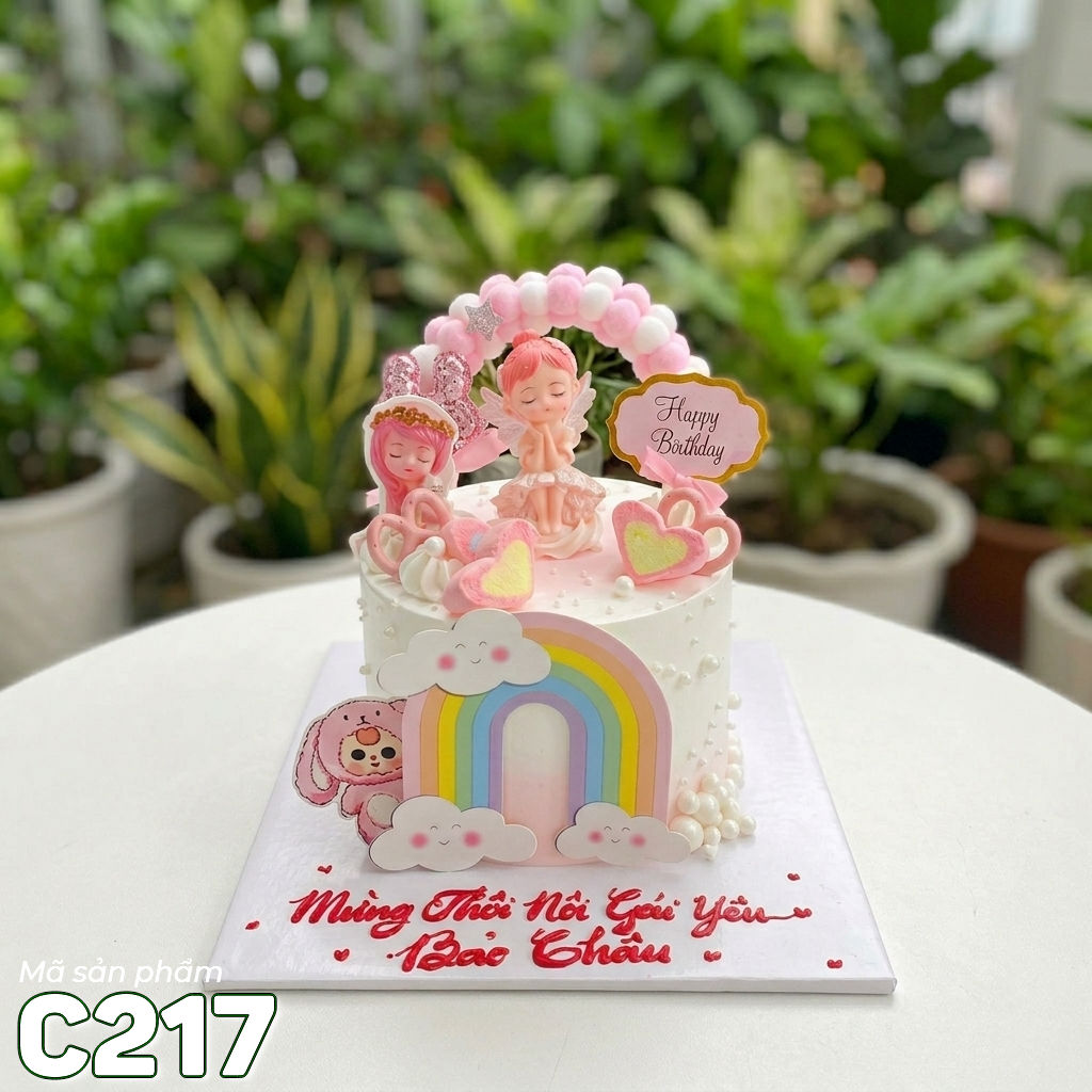 Bánh kem mini C217 cầu vồng thiên thần nhỏ