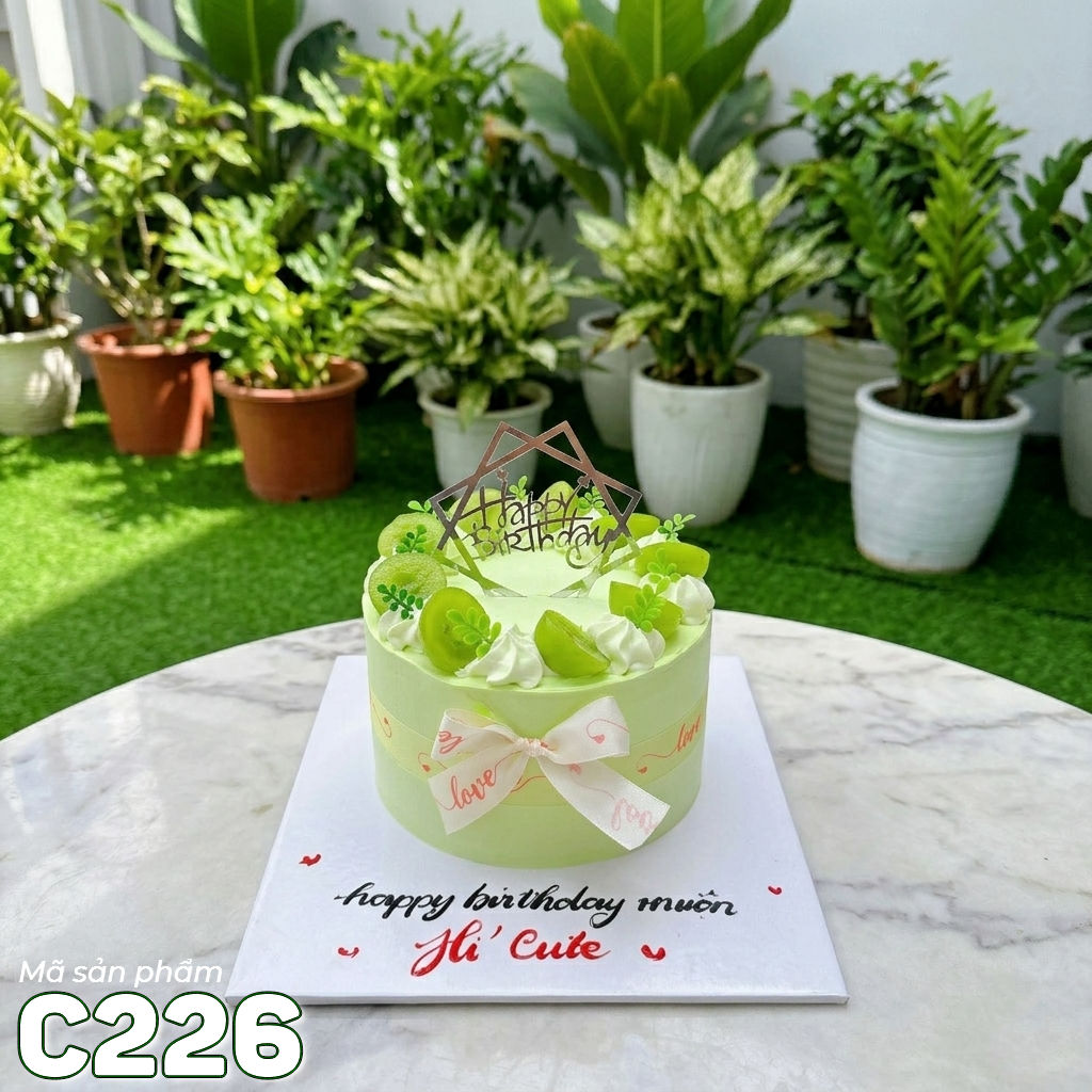 Bánh kem mini C226 tone xanh bơ mix nho xanh tươi mát