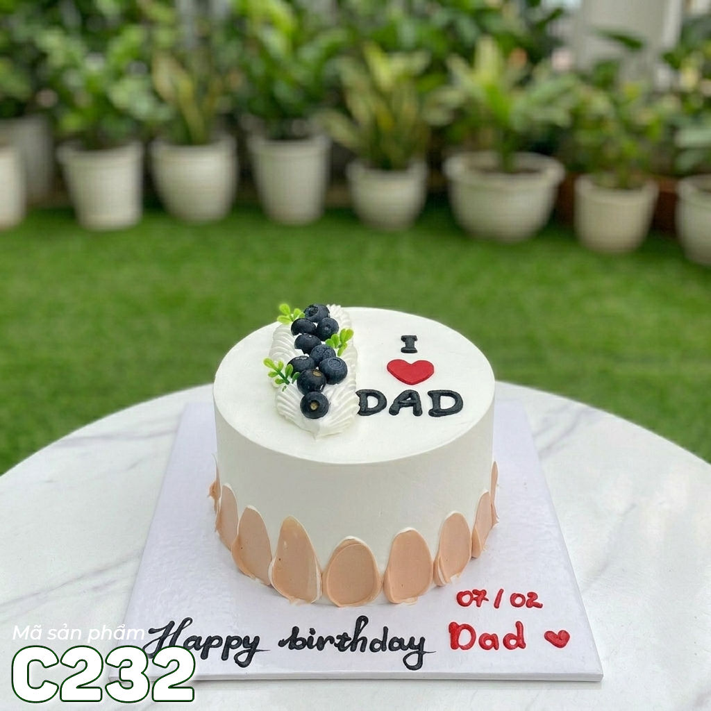 Bánh kem mini C232 trang trí việt quất tặng ba ý nghĩa