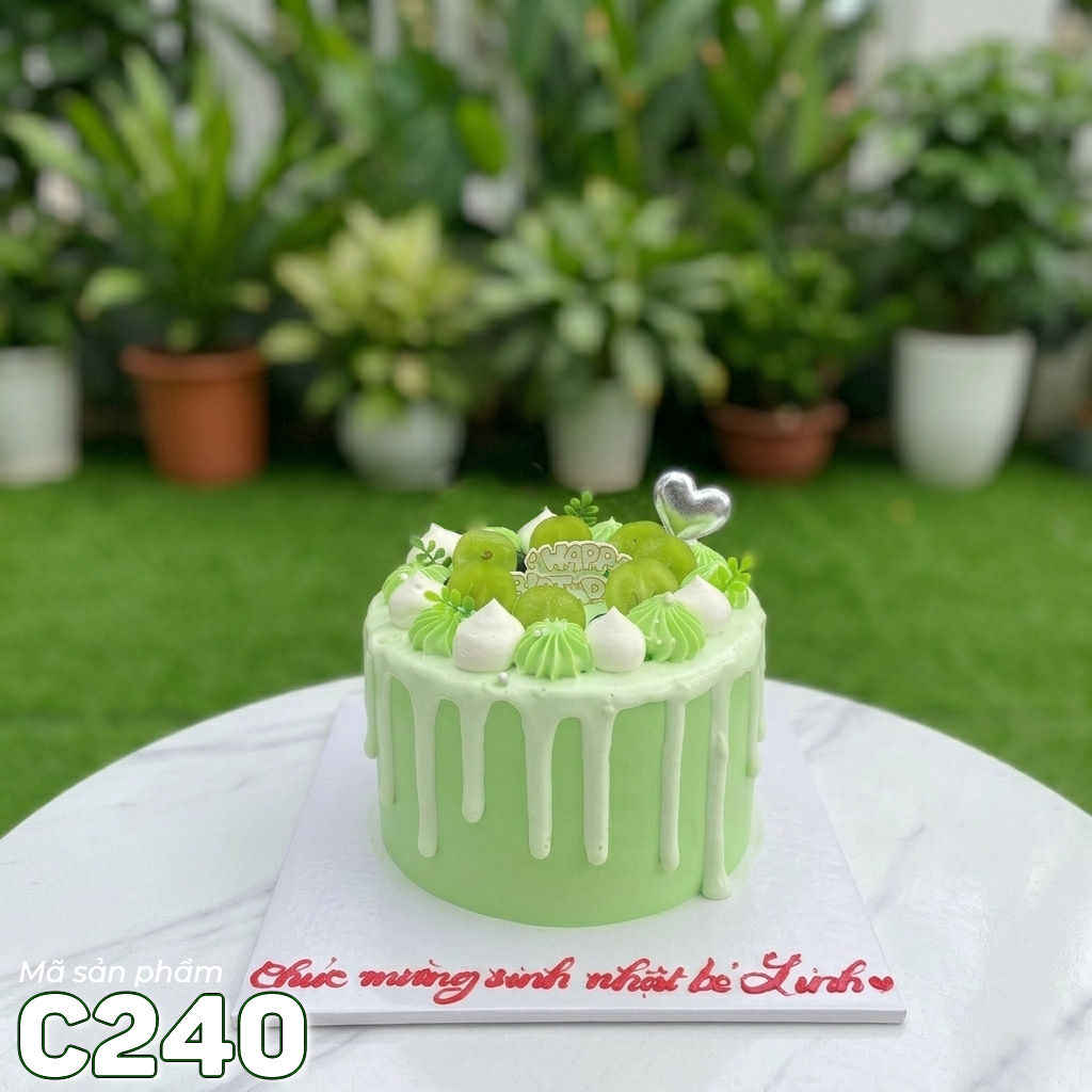 Bánh kem mini C240 nho mẫu đơn và lớp phủ chảy xanh mướt