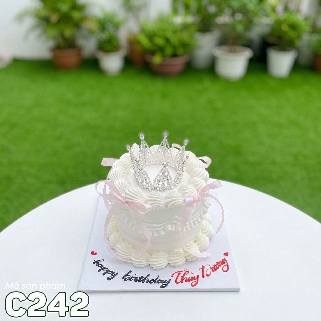 Bánh kem mini C242 vương miện lấp lánh sang trọng