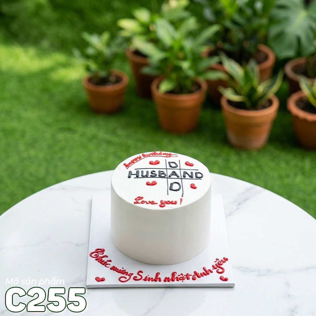 Bánh kem mini C255 vẽ hình Caro Husband - DAD