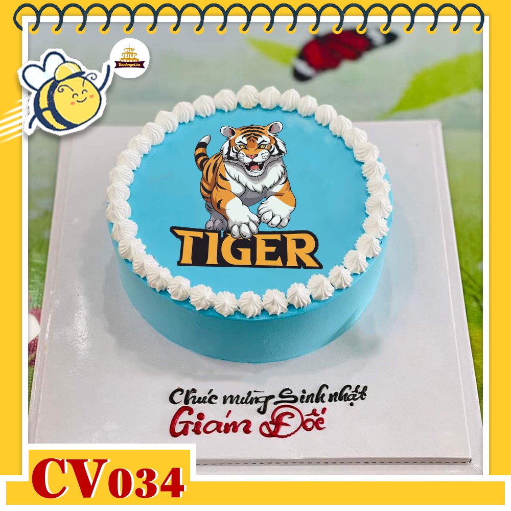 Bánh kem CV034 sinh nhật tuổi Dần hình con hổ Tiger siêu ngầu