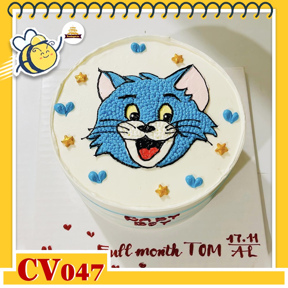 Bánh kem CV047 sinh nhật tuổi Mẹo hình con mèo Tom yêu dấu