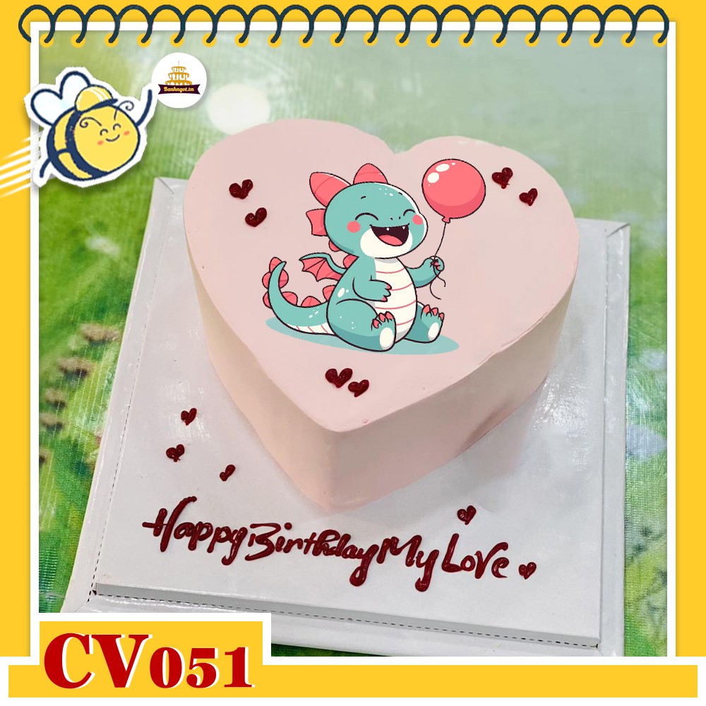 Bánh kem CV051 sinh nhật tuổi Thìn hình con rồng dễ thương