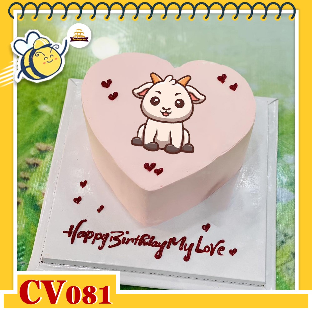 Bánh kem CV081 sinh nhật tuổi Mùi hình con dê đáng yêu