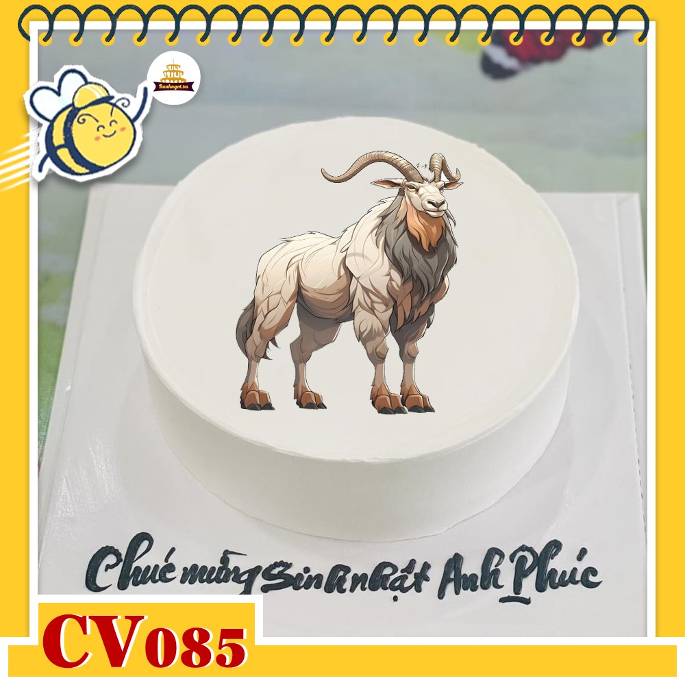 Bánh kem CV085 sinh nhật tuổi Mùi hình con dê mạnh mẽ