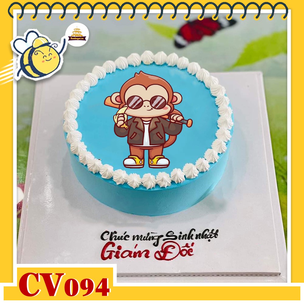 Bánh kem CV094 sinh nhật tuổi Thân hình con khỉ ngầu lòi