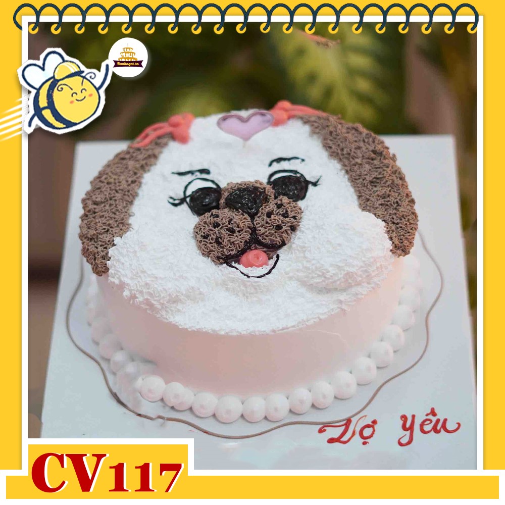 Bánh kem CV117 sinh nhật tuổi Tuật tạo hình con chó 3D