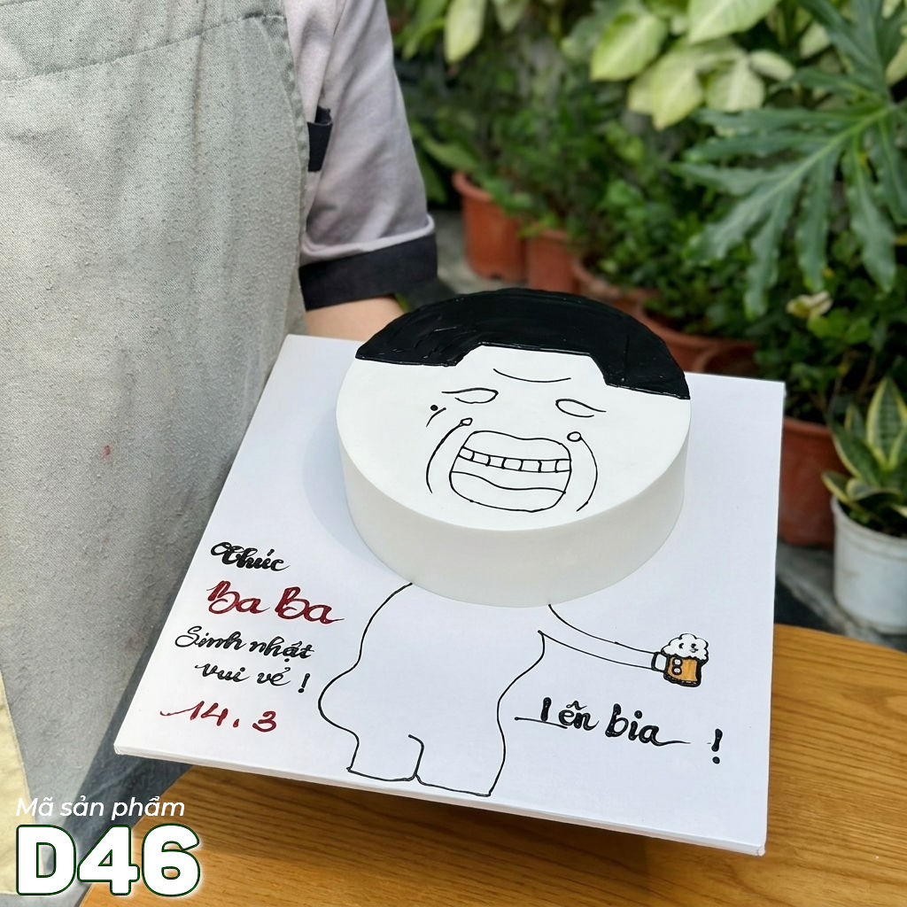 Mẫu bánh kem đẹp D46 vẽ hình bựa troll bạn thân