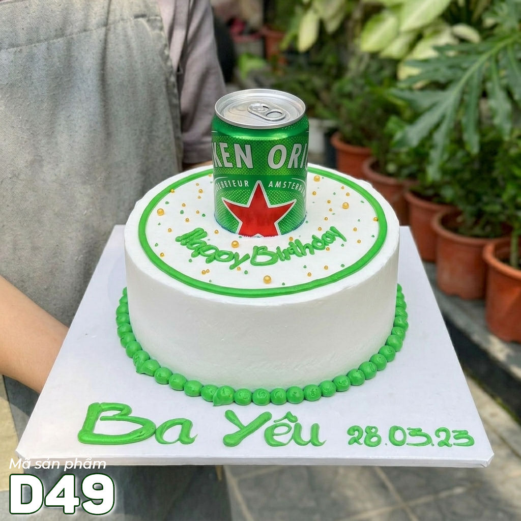 Mẫu bánh kem đẹp D49 lon bia siêu hot tiktok