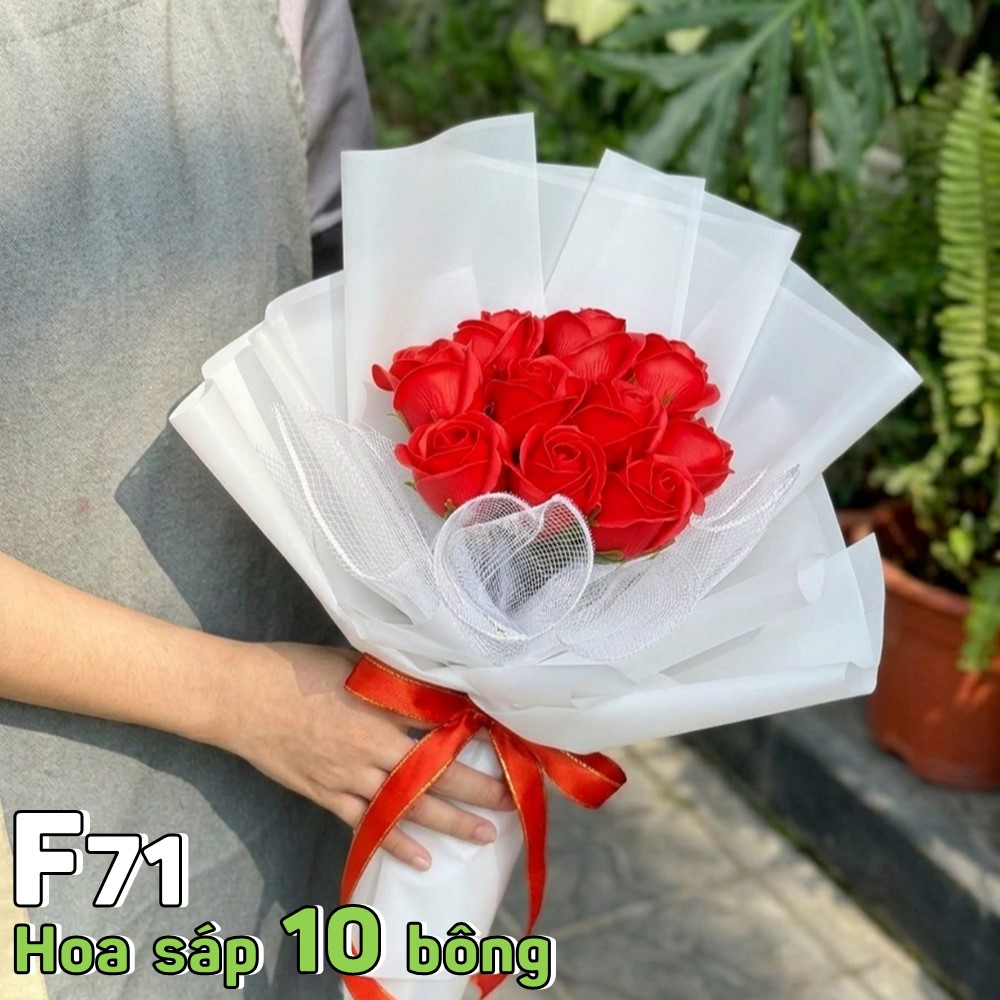 Bó hoa hồng sáp vĩnh cửu F70 10 bông