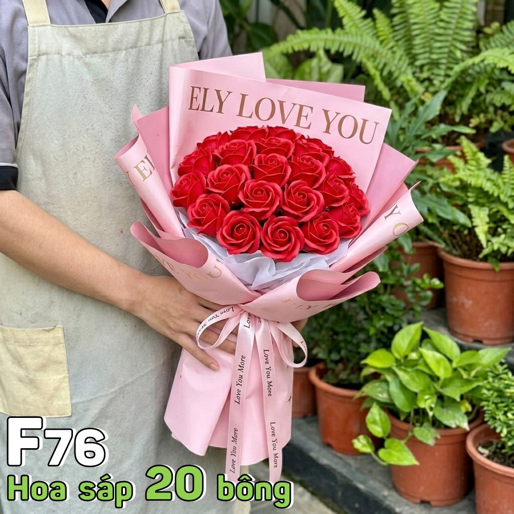Bó hoa hồng sáp vĩnh cửu F76 20 bông