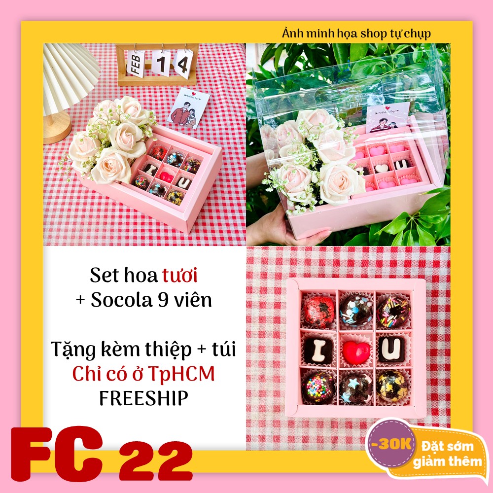 Set socola và hoa tươi FC22 valentine