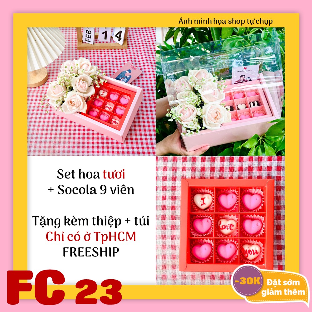 Set socola và hoa tươi FC23 valentine